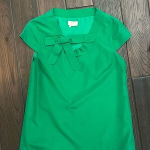 Kate Spade emerald green short sleeve top with bow